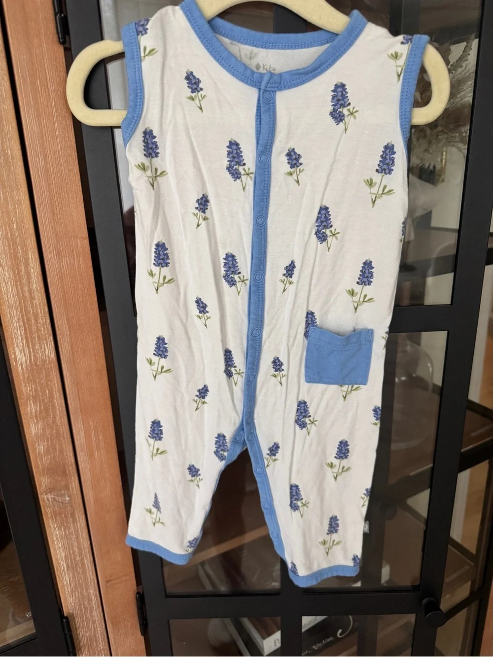 Kyte Baby bluebonnet sleeveless romper Periwinkle floral print toddler girl